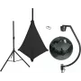 EUROLITE Set sfera a specchio 50cm nero con supporto e vela nera 20000709