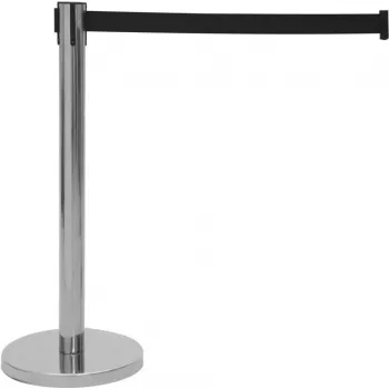 EUROLITE nastro delimitatore con fascia nera, pali in acciaio inox, 2m 80702984