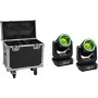 EUROLITE Set 2x LED TMH-B120 Hypno Moving-Head Beam + flightcase con ruote