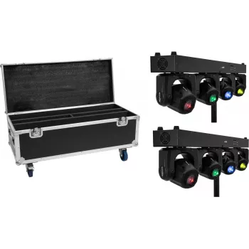 EUROLITE Set 2x LED TMH Bar S120 Moving-Head Spot + Flightcase con rotelle