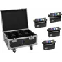 EUROLITE Set 4x AKKU MBT-3 Spot MK2 LED Uplight + flightcase con ruote e funzione di ricarica