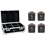 EUROLITE Set 4x AKKU TL-3 QCL RGB+UV Trusslight + case con funzione di ricarica 20000854