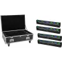 EUROLITE Set 4x LED BAR-8 SWING QCL bar con flightcase e ruote