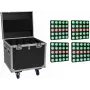 EUROLITE Set 4x LED Pixel Matrix Panel 5x5 RGB/WW + flightcase con ruote