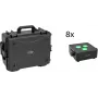 EUROLITE Set 8x AKKU IP Flat Light 3 sw IP65 faretti LED con Trolley-Case