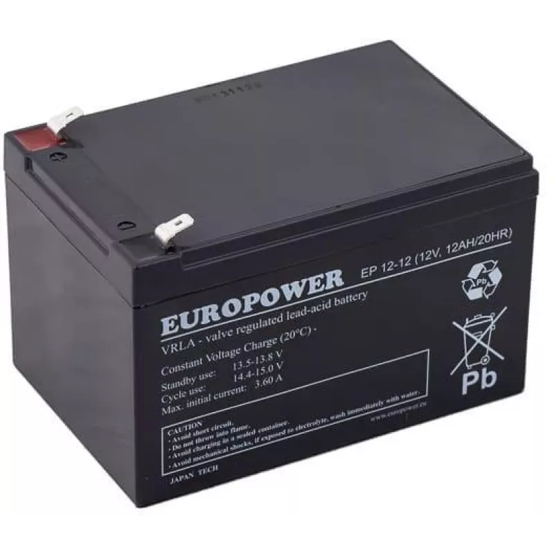 Europower EP12-12 batteria AGM 12V 12Ah