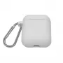 EVELATUS Apple AirPods custodia EAC04 bianca - custodia protettiva in silicone per AirPods 1ª e 2ª generazione