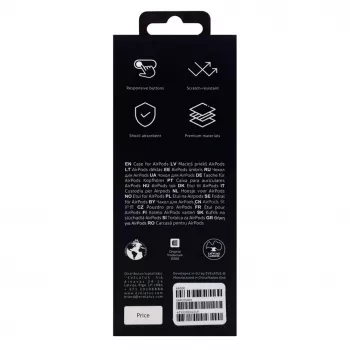 EVELATUS Custodia per Apple AirPods EAC05 bianca - custodia protettiva in silicone con moschettone