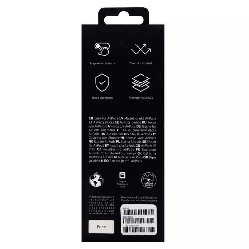 Evelatus Apple AirPods Pro Custodia EAC04 Grigio scuro