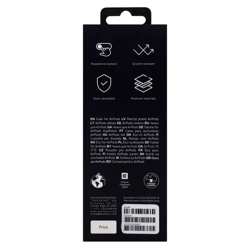 Evelatus Apple AirPods Pro Custodia EAC05 nera