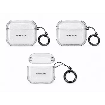 Custodia protettiva in TPU per Apple AirPods Pro Evelatus Shine trasparente