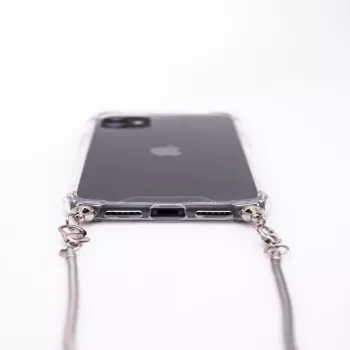 Evelatus Apple iPhone 11 Pro silicone trasparente con cinturino TPU argento