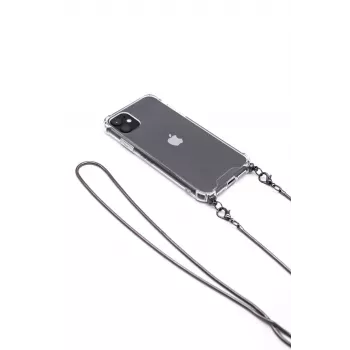 Evelatus Apple iPhone 11 Pro custodia in silicone trasparente con cinturino TPU grigio siderale