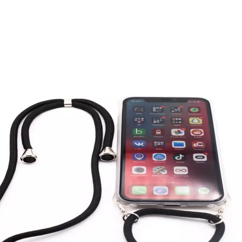 Evelatus Apple iPhone 11 Pro silicone trasparente con cinturino TPU trasparente