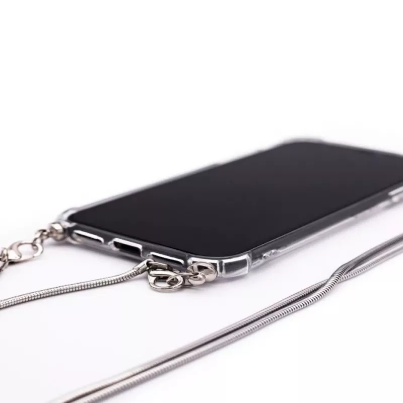 Evelatus Apple iPhone 11 silicone trasparente con cinturino TPU argento