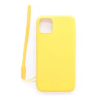 Evelatus Custodia in Silicone Soft Touch con Cinturino per Apple iPhone 11 Giallo