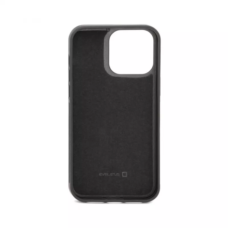 Evelatus Apple iPhone 14 Pro Max Portafoglio multifunzionale con cinturino da polso in pelle nero