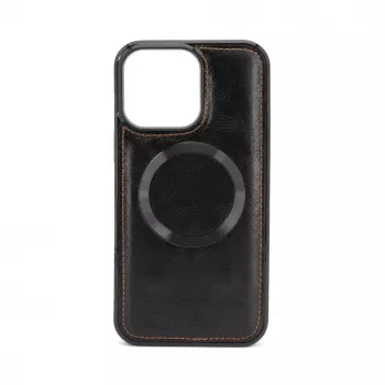Evelatus Apple iPhone 14 Pro Max Portafoglio multifunzionale con cinturino da polso in pelle nero
