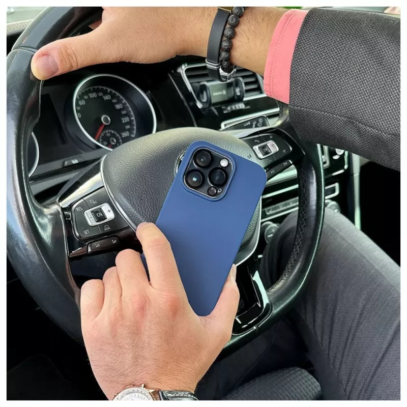 Evelatus Custodia in silicone Soft Touch Premium MagSafe per Apple iPhone 14 Pro blu mezzanotte