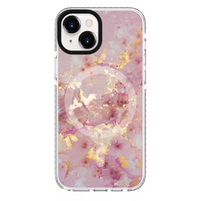 Evelatus custodia PC+TPU per Apple iPhone 15 compatibile MagSafe – marmo rosa