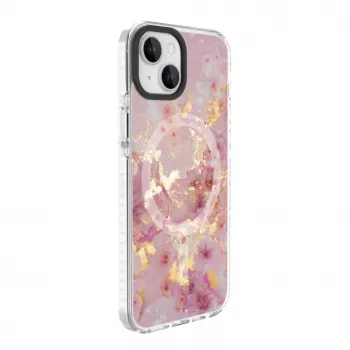 Evelatus custodia PC+TPU per Apple iPhone 15 compatibile MagSafe – marmo rosa