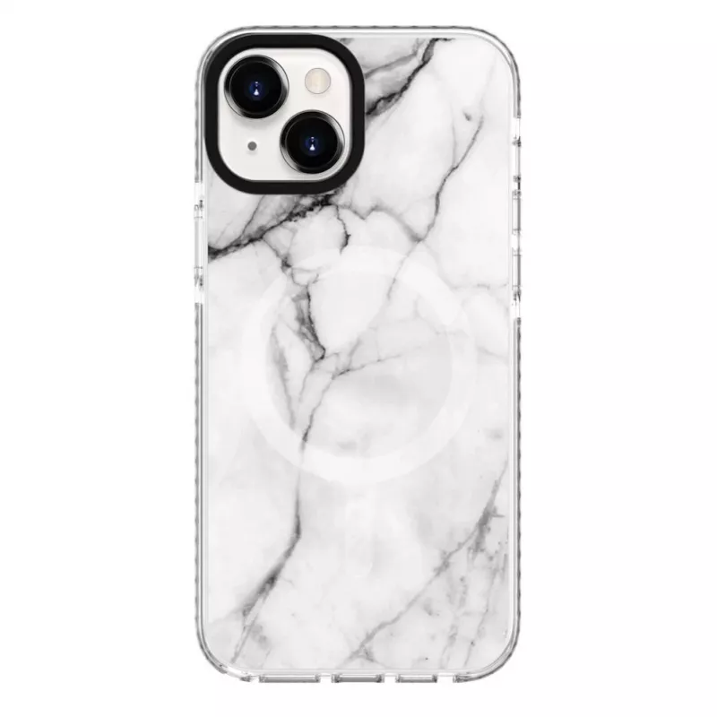 Evelatus Apple iPhone 15 Plus Custodia PC+TPU compatibile MagSafe – Custom Marble White