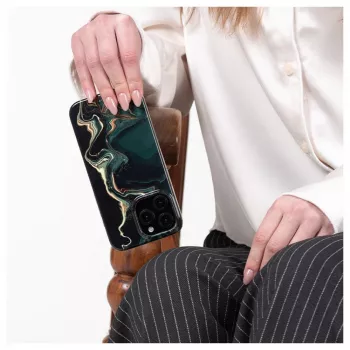 Evelatus custodia PC per Apple iPhone 15 Pro Custom Print Marble Dark Green