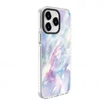 Evelatus Apple iPhone 15 Pro Custodia PC+TPU compatibile MagSafe – marmo viola
