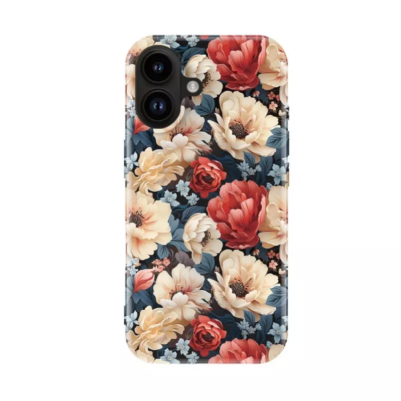 Evelatus custodia slim per Apple iPhone 16 compatibile MagSafe Custom Flower Red Print