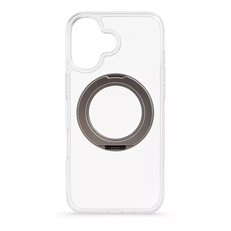 Evelatus Custodia ibrida con MagSafe PC+TPU supporto in metallo 360 per Apple iPhone 17 trasparente