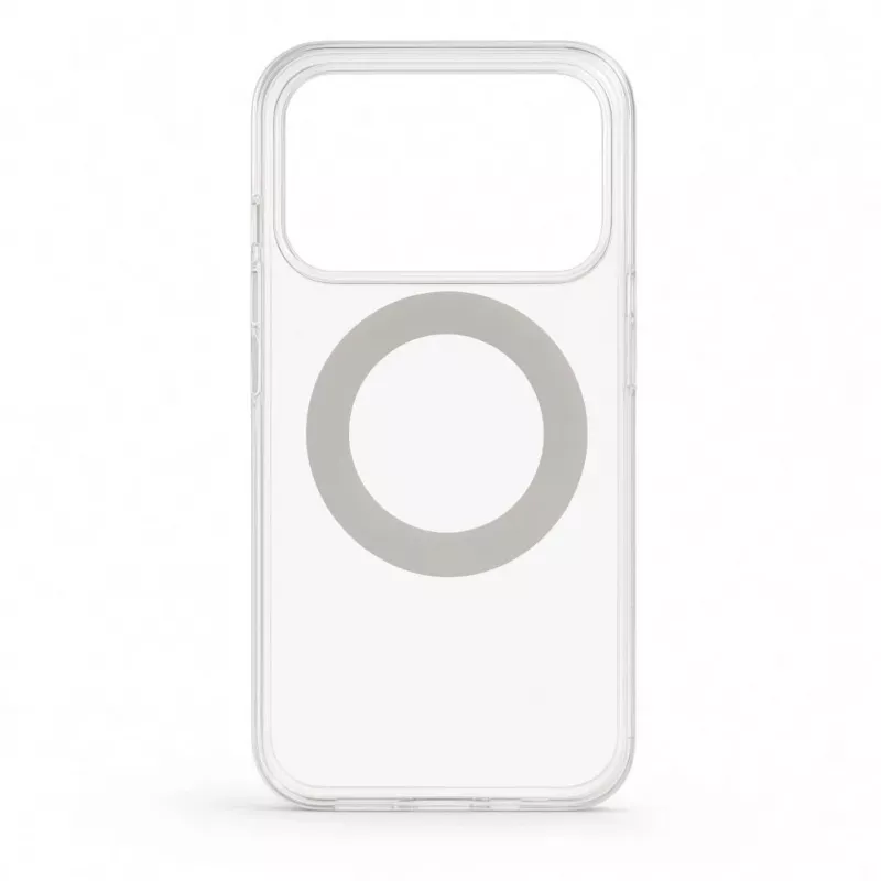 Evelatus Custodia ibrida con MagSafe PC+TPU supporto in metallo 360° per Apple iPhone 17 Pro trasparente