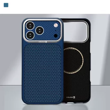 Evelatus custodia MagSafe Carbon Premium Edition per Apple iPhone 18 Pro - blu mezzanotte