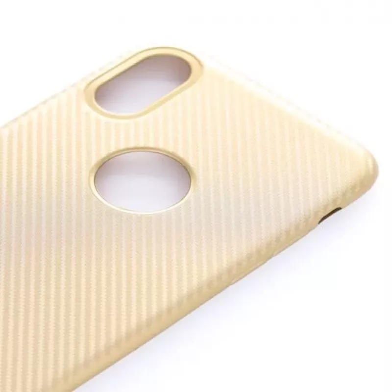 Evelatus Custodia Posteriore Carbon Gold per Apple iPhone X