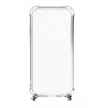 Evelatus Apple iPhone XR silicone trasparente con cinturino TPU argento