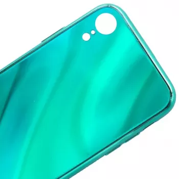 Evelatus Apple iPhone XR Water Ripple Full Color Electroplating Tempered Glass Case Verde