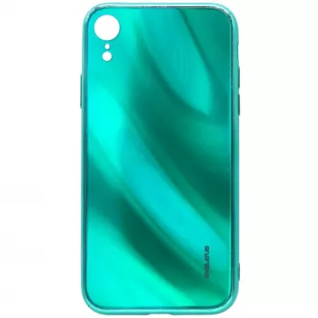 Evelatus Apple iPhone XR Water Ripple Full Color Electroplating Tempered Glass Case Verde