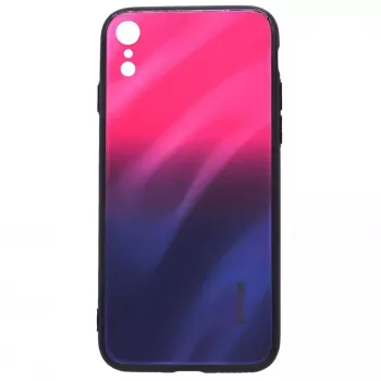 Evelatus Custodia in Vetro Temperato Anti-Esplosione Water Ripple Gradient Color per Apple iPhone XR Rosa-Viola