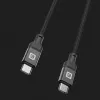 Evelatus Cavo USB-C a USB-C a spirale 1,2 m 60 W PD intrecciato Nero