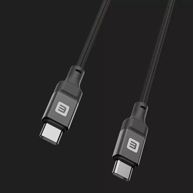 Evelatus Cavo USB-C a USB-C a spirale 1,2 m 60 W PD intrecciato Nero