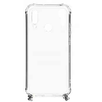 Evelatus Custodia in silicone trasparente per Huawei P30 Lite con cinturino TPU Space Gray