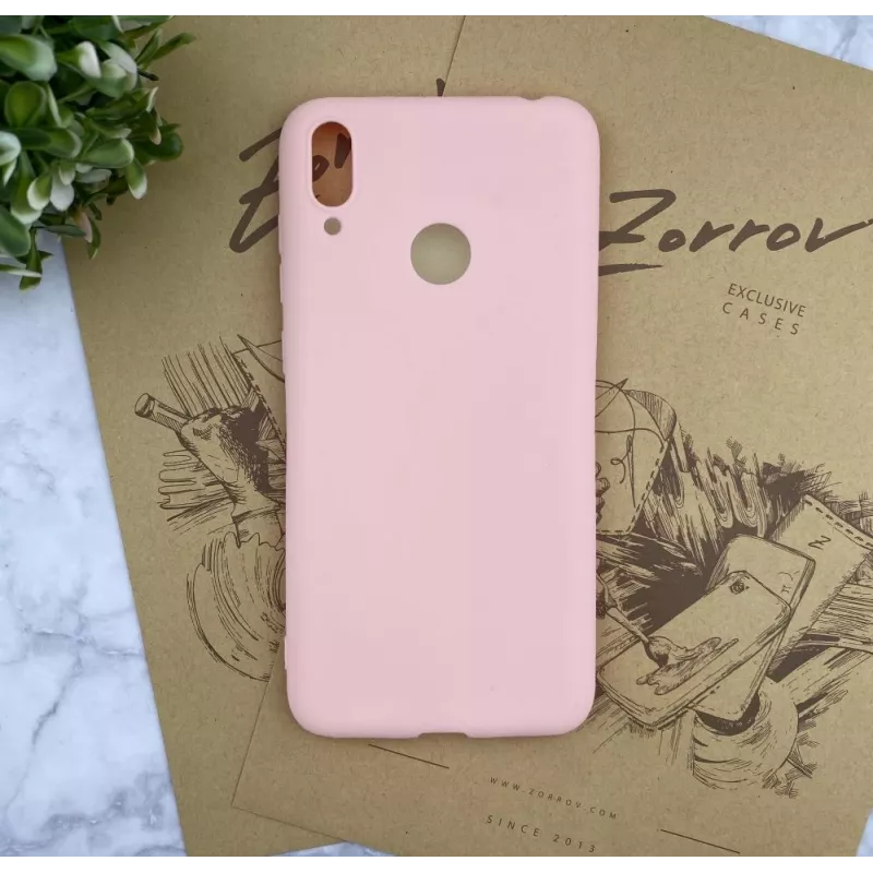 Evelatus Custodia in silicone Nano per Huawei Y7 2019 Soft Touch TPU rosa sabbia