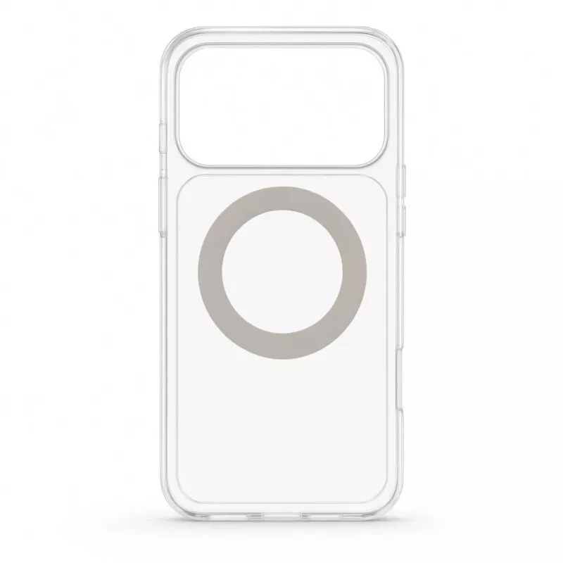 Evelatus Custodia ibrida con MagSafe e supporto in metallo 360° per iPhone 17 Pro Max, trasparente