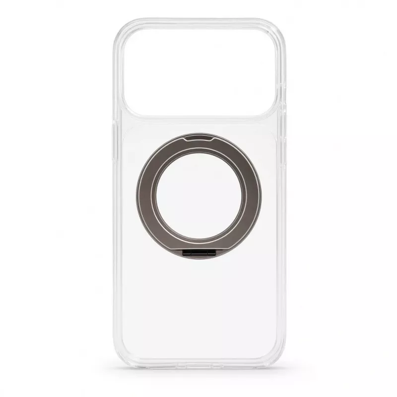 Evelatus Custodia ibrida con MagSafe e supporto in metallo 360° per iPhone 17 Pro Max, trasparente