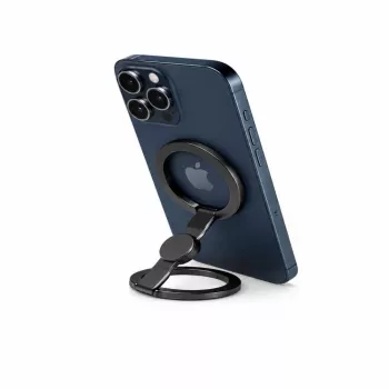 Evelatus Supporto magnetico in metallo ad anello per telefono Nero