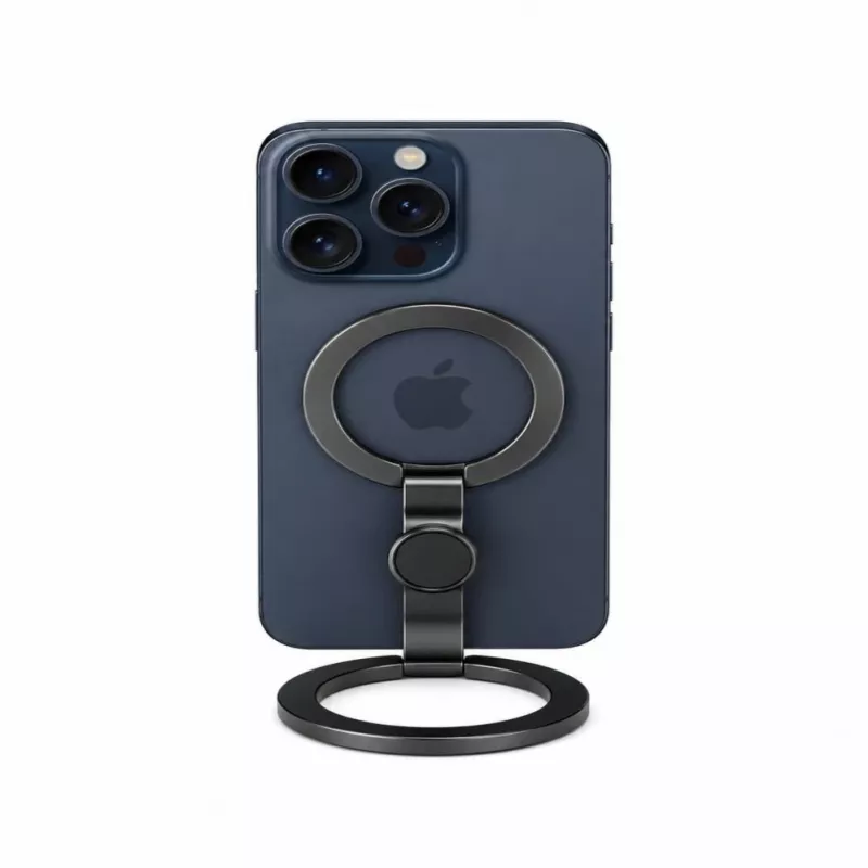 Evelatus Supporto magnetico in metallo ad anello per telefono Nero