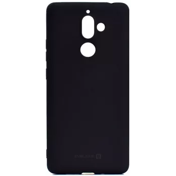 EVELATUS Custodia in Silicone Nano Soft Touch TPU Nero per Nokia 7 Plus