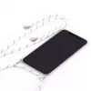 Evelatus custodia con cinturino per Samsung A50 strisce bianche trasparente