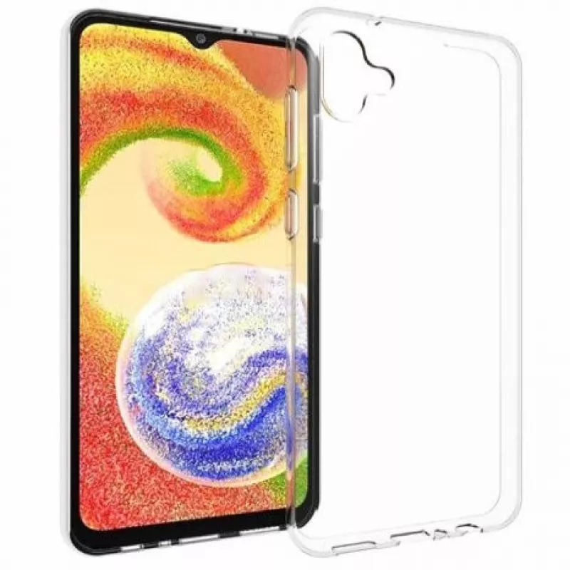 EVELATUS custodia in silicone trasparente per Samsung Galaxy A04E / A04 1,5mm TPU trasparente