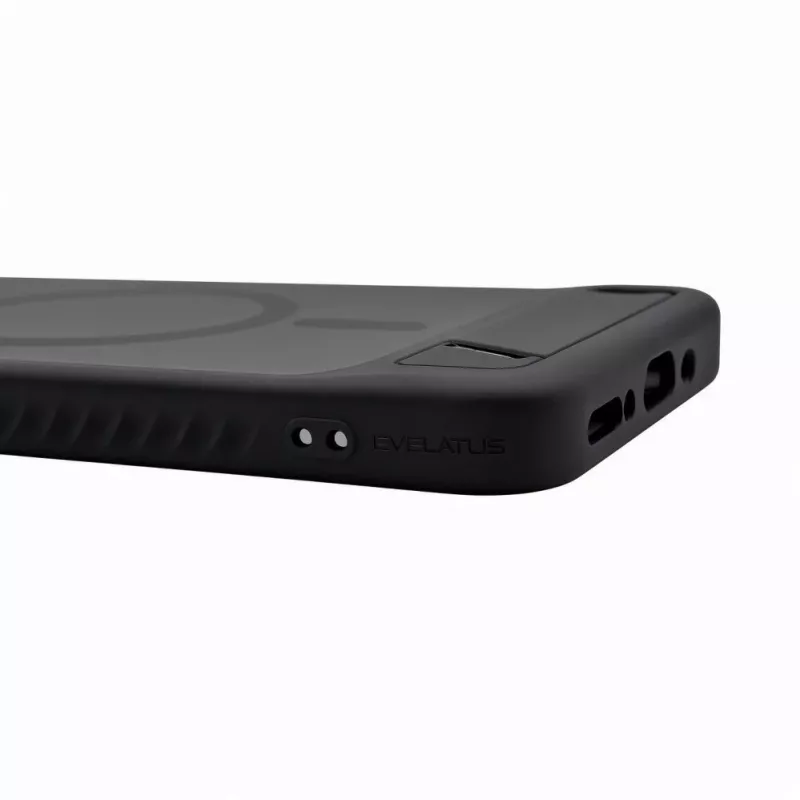 Evelatus Custodia gommata MagSafe con supporto per Samsung Galaxy A17 4G / A17 5G nero
