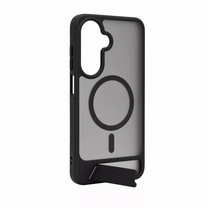 Evelatus Custodia gommata MagSafe con supporto per Samsung Galaxy A17 4G / A17 5G nero